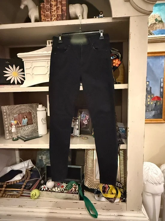 MOTHER sz 28 the looker black denim jeans mid rise skinny - Picture 4 of 7